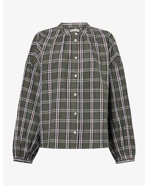 Skall Studio Cilla Checked Cotton Shirt - Gray
