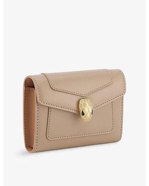 BVLGARI Serpenti Forever Business Leather Card Holder - Natural