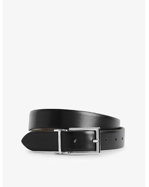 Reiss Ricky Reversible Leather Belt - Black
