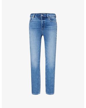 PAIGE Gemma Slim Cigarette-Leg High-Rise Stretch-Denim Jeans - Blue
