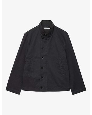 AllSaints Enfield Funnel-Neck Cotton Jacket - Blue