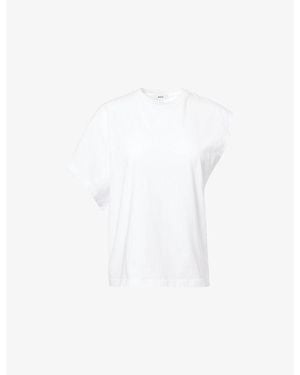 Agolde Corrine Asymmetric Cotton T-Shirt - White