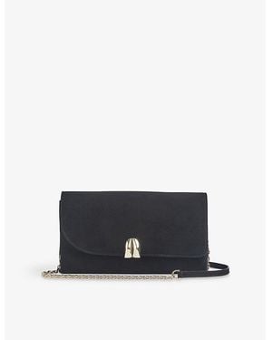 LK Bennett Aria Suede Clutch Bag - Black