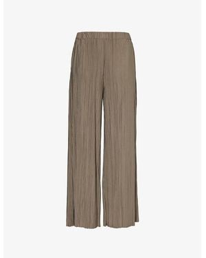 Samsøe & Samsøe Uma Wide-Leg Stretch-Recycled-Polyester Trousers - Brown