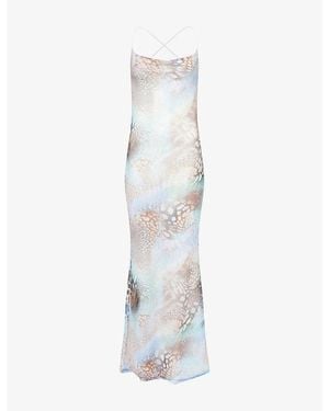 Gracejacob Oceana Backless Mesh Maxi Dress - White