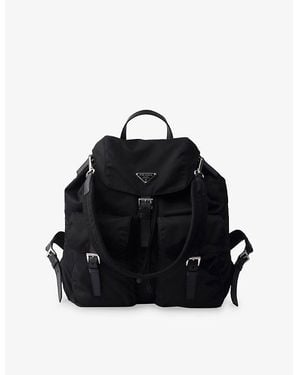 Prada Re Nylon Woven Backpack - Black