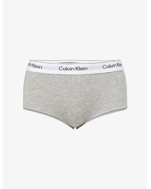 Calvin Klein Icon Cotton And Modal-Blend Boy Shorts - White