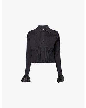 CFCL Fluted Lucent Knitted Cardigan - Black