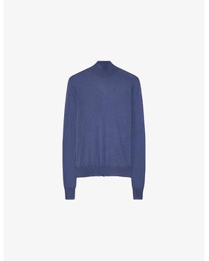JOSEPH Cashair High-Neck Cashmere Sweater - Blue
