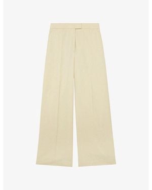 Reiss Anya Wide-Leg Silk And Wool Trousers - Natural