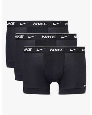 Nike Essential Pack Of Three Cotton-Stretch Trunks - Blue
