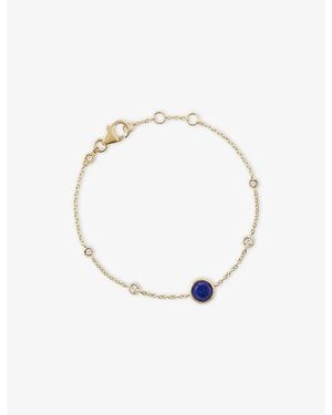 Astley Clarke Luna Lapis Station 18Ct- Plated Sterling- Created Sapphire And Lapis Bracelet - White