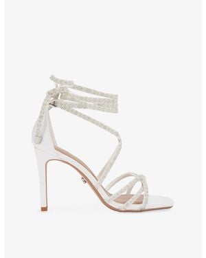 Carvela Kurt Geiger Paparazzi Tie Faux-Leather Heeled Sandals - White