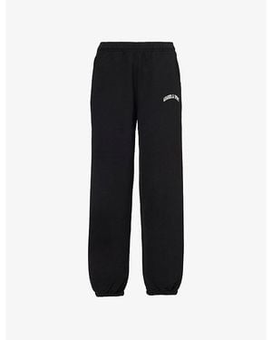 ADANOLA Logo-Embroidered Straight-Leg Cotton-Jersey Jogging Bottoms - Black