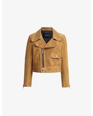 COACH Asymmetric Suede Jacket - Metallic