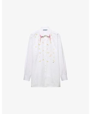 Prada Embroidered Cotton Poplin Shirt - White