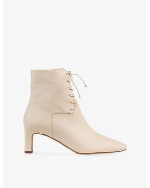 LK Bennett Betty Suede Heeled Boots - Natural