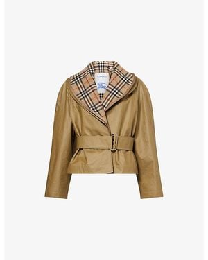 Burberry Carlton Shawl-Lapel Cotton Jacket - Natural