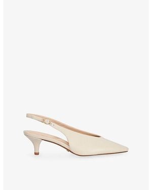 Dune Credibility Slingback Leather Courts - Natural