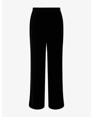 RÓHE Frames Relaxed Straight-Leg Silk-Velvet Trousers - Black