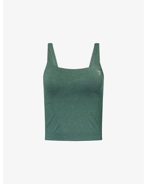 GYMSHARK Vital Seamless Stretch-Woven Tank Top - Green