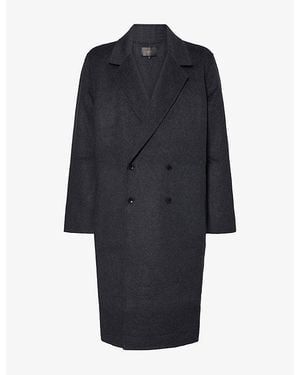 PAIGE Anselmo Double-Breasted Woven Coat - Blue