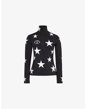 Goldbergh 9008/ Galactique Star-Print Stretch-Woven Top - Black