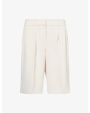 Stylein Bore Pressed-Pleat Crepe Shorts - White