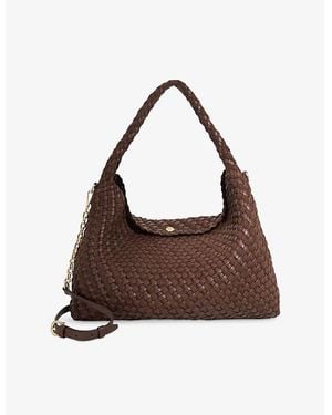 Dune Deliberate Large Woven Faux-Leather Shoulder Bag - Brown