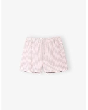 The White Company Relaxed-Fit Striped Cotton Pyjama Shorts - Pink