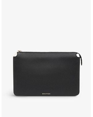 Whistles Elita Leather Clutch Bag - Black
