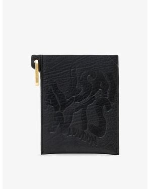 AllSaints Elba Textured Leather Passport Holder - Black