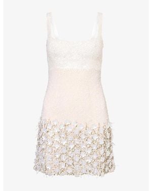La Fuori Maris Floral Sequinned Mini Dress - White