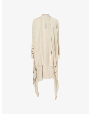 Rick Owens Draped Open-Front Wool Cardigan - Natural