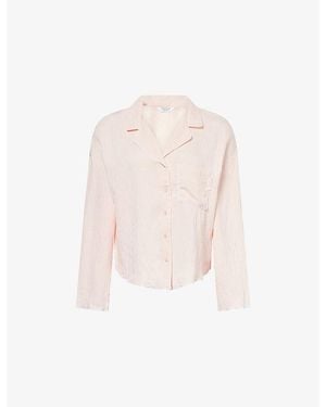 Lounge Underwear Crinkle Woven Pyjama Shirt - Pink