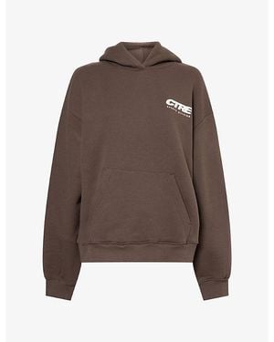 The Couture Club Ctre Sport Logo-Print Cotton Hoody - Brown