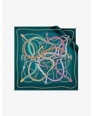 BVLGARI Serpenti 75 Printed Silk Satin Scarf - Green