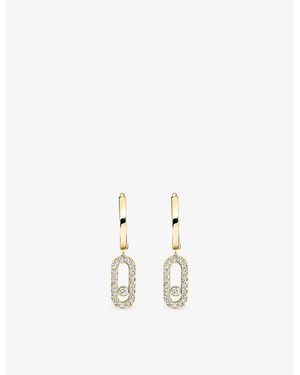 Messika Move Uno 18Ct And 0.19Ct Diamond Hoop Earrings - Metallic