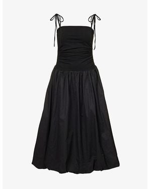 Amy Lynn Alexa Spaghetti-Strap Stretch-Cotton Maxi Dress - Black