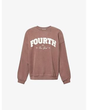 4th & Reckless Capucine Brand-Logo Cotton Sweatshirt - Pink