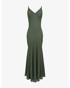 House Of Cb Sacha Georgette Panelled Woven Maxi Dress Xs (A-C Cup) - Green