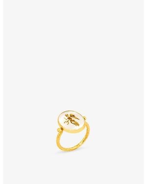 La Maison Du Couturier Ece London The Angel Of Peace Ii And Mother-Of Pearl Ring - Metallic