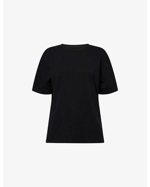 KHAITE Mae Short-Sleeves Cotton-Jersey T-Shirt - Black