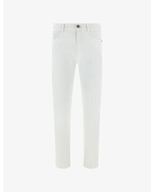 BOGGI Garment-Dyed Straight-Leg Stretch Denim-Blend Jeans - White