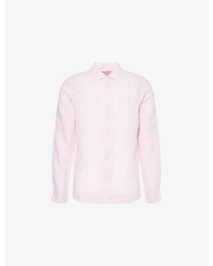 Orlebar Brown Giles Long-Sleeve Regular-Fit Linen Shirt - Pink