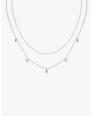Astrid & Miyu Starfish Double Chain-Plated Sterling- And Cubic Zirconia Necklace - Metallic