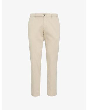BOGGI Tapered-Leg Mid-Rise Cotton-Blend Trousers - Natural