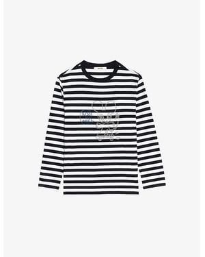 Zadig & Voltaire Edwini Striped Cotton-Jersey T-Shirt - Blue