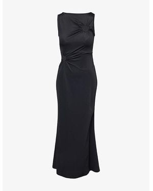 Amy Lynn Harlie Cut-Out Heart Woven Maxi Dress - Black