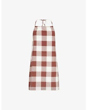 Posse Callie Gingham-Print Cotton Mini Dress - Red